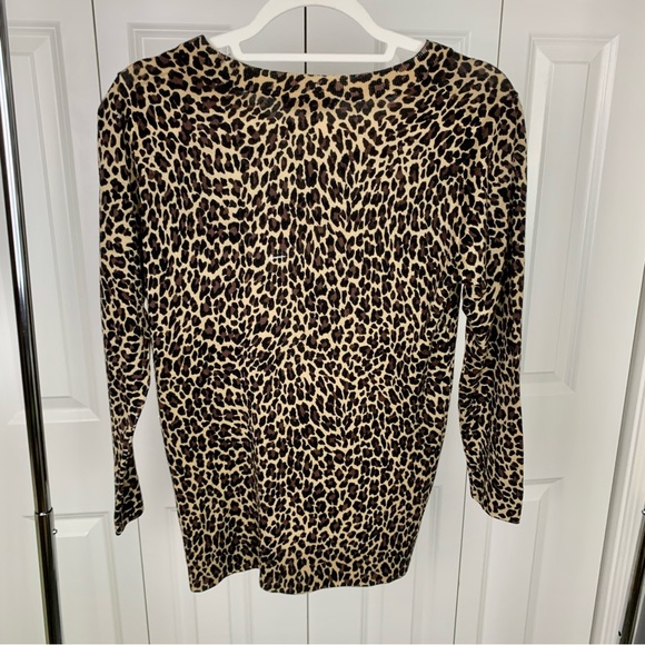 J. CREW Merino Wool Teddy Leopard Print Sweater. - Picture 2 of 5
